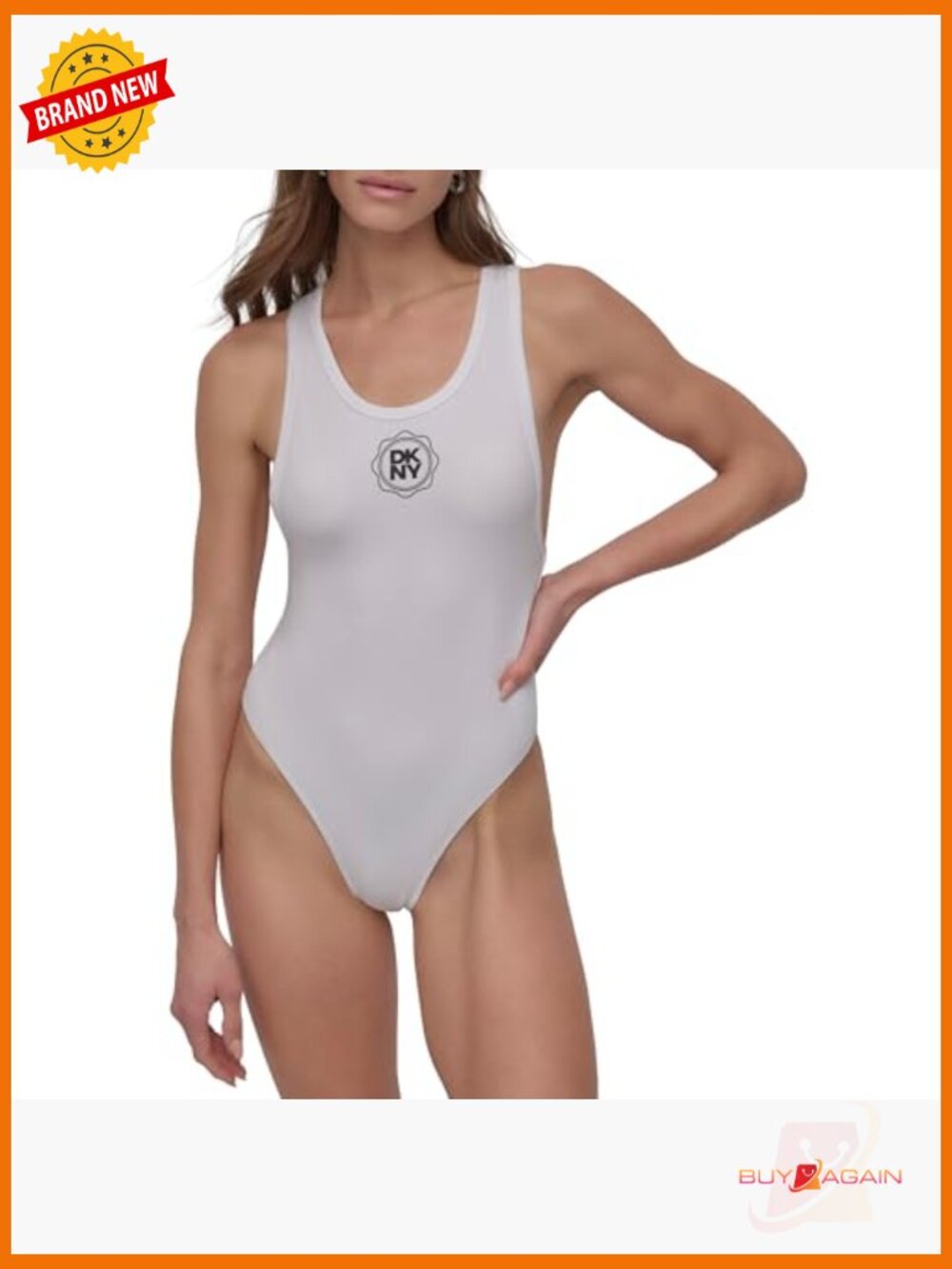 Sleeveless Scoop Neck Logo Bodysuit - Picture 2 of 7